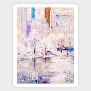 Central Park in Winter. New York Sticker